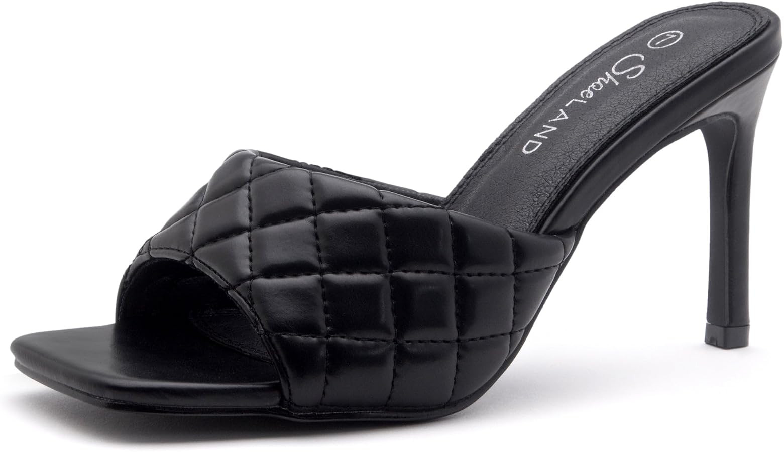 Shoe Land Melrose Women's High Heels Stiletto Heeled Slides, Square Open Toe One Band Slip-On Hee... | Amazon (US)