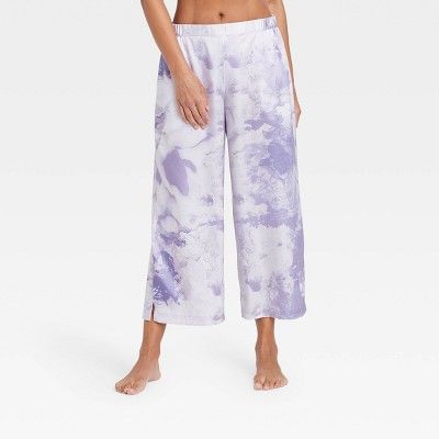 Women's Tie-Dye Satin Cropped Pajama Pants - Stars Above™ | Target