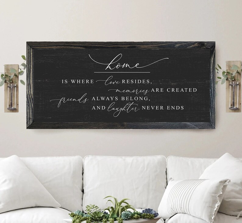Home is Where Love Resides Sign Home Decor Sign Farmhouse - Etsy | Etsy (US)