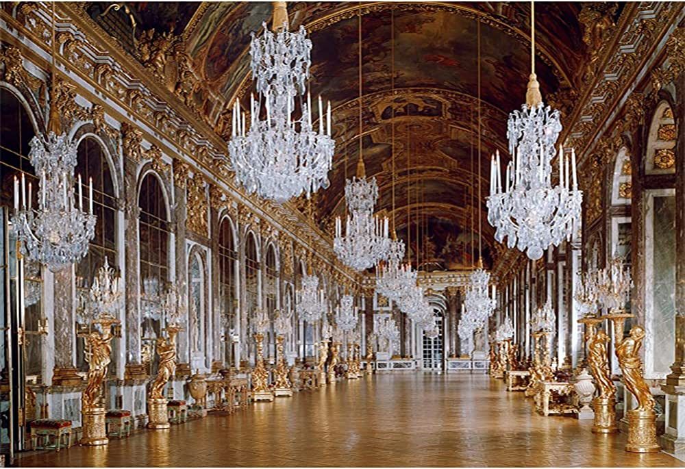 AOFOTO 7x5ft Versailles Palace Mirror Gallery Background Luxury Chandelier Photography Backdrop S... | Amazon (US)