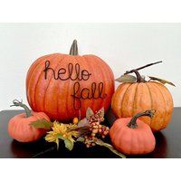 Hello Fall Pumpkin Sign, Wall Decor, Sign Front Door, Outdoor Porch Autumn Decor | Etsy (US)