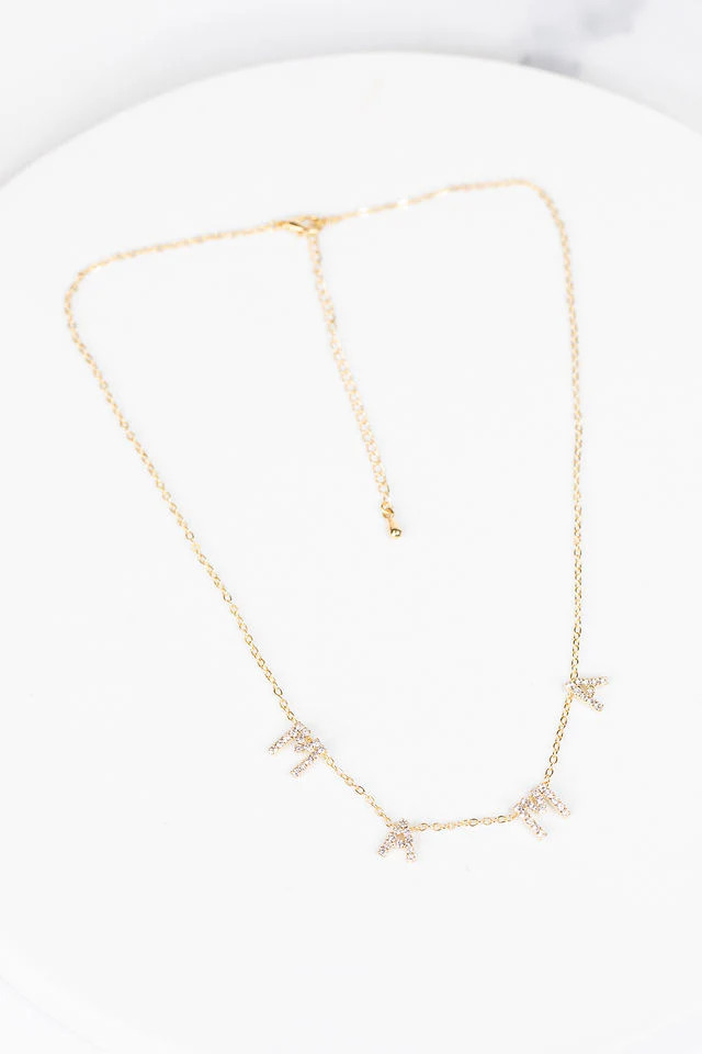 Mama Crystal Necklace- Gold | Avara