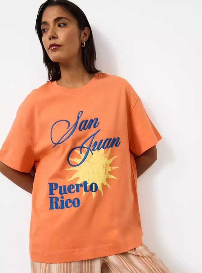 Buy Orange San Juan Oversized Graphic T-Shirt XS | T-shirts | Tu | Tu Clothing