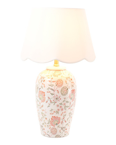 26in Floral Decal Ceramic Table Lamp | Marshalls