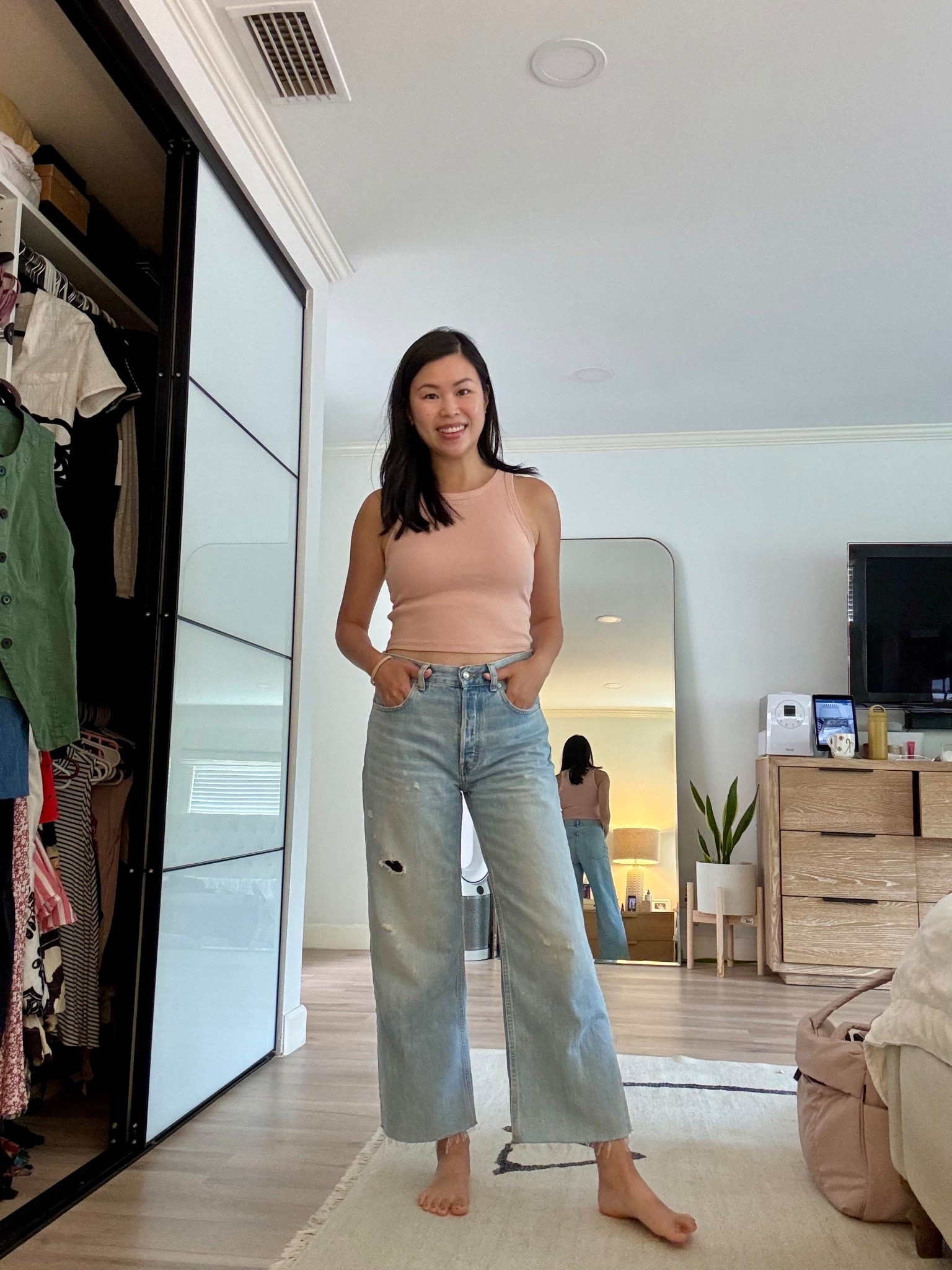 LTK20 for 20% off! Found my summer jeans! Hits at the ankle and cute with sneakers/sandals. Soft, light, and beautiful. I’d size down a little. I’m 5’7 125 lbs wearing size 26. 

#LTKxMadewell #LTKOver40 #LTKSaleAlert