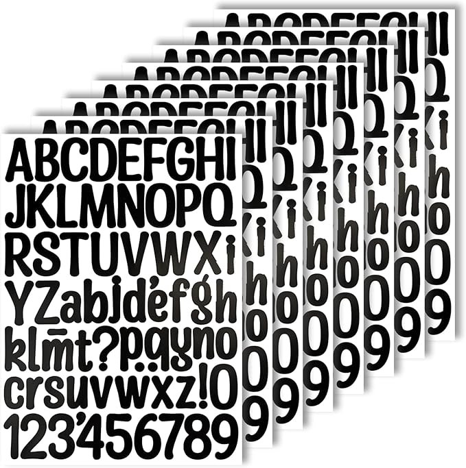 1.5 Inch Letters Stickers 552 Piece Capital Alphabet Number Sticker - Black | Amazon (US)