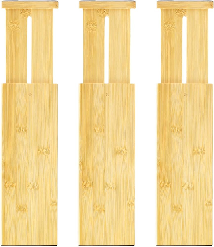 VaeFae 3 Pack Bamboo Drawer Dividers,(30.2-43.5 cm) Adjustable Drawer Organisers for Clothes, Exp... | Amazon (UK)