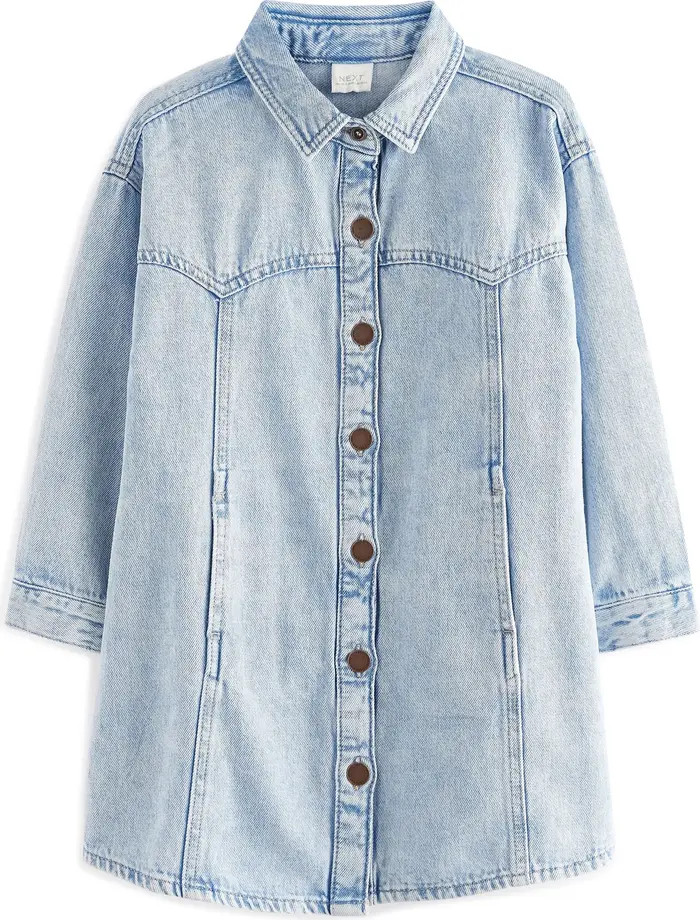 NEXT Kids' Long Sleeve Denim Shirtdress | Nordstrom | Nordstrom