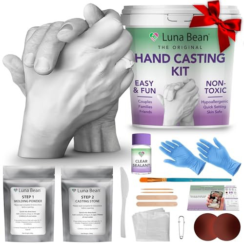 Luna Bean Hand Casting Kit – The Original Hand Mold Kit for Couples – Christmas Gifts for Women, Bridal Shower, Wedding, Engagement Gifts Her Him Anniversary Men Mom Wife Husband Boyfriend Girlfriend | Amazon (US)