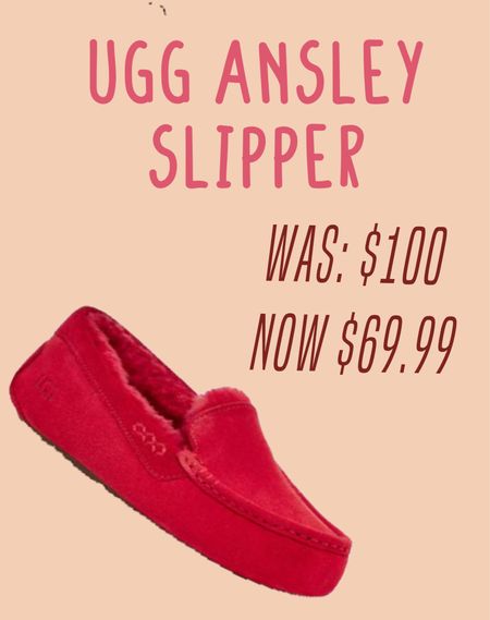Cozy UGG slippers for Christmas? Yes, please!! These are amazing! Live this red color and you can’t beat this price! Fully stocked now! 

UGG Slipper | Ansley Slipper

#LTKshoecrush #LTKHoliday #LTKsalealert