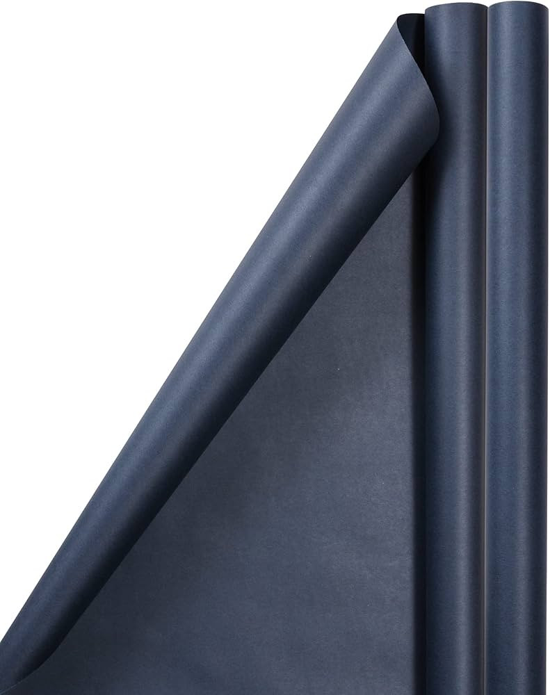 JAM Paper Gift Wrap - Matte Wrapping Paper - 50 Sq Ft Total (30 in x 10 Ft Each) - Matte Cobalt N... | Amazon (US)