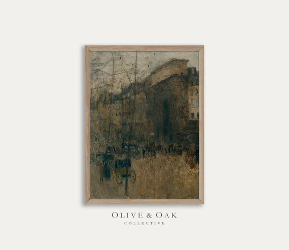 Moody Architecture Painting / Antique Cityscape Digital - Etsy | Etsy (US)