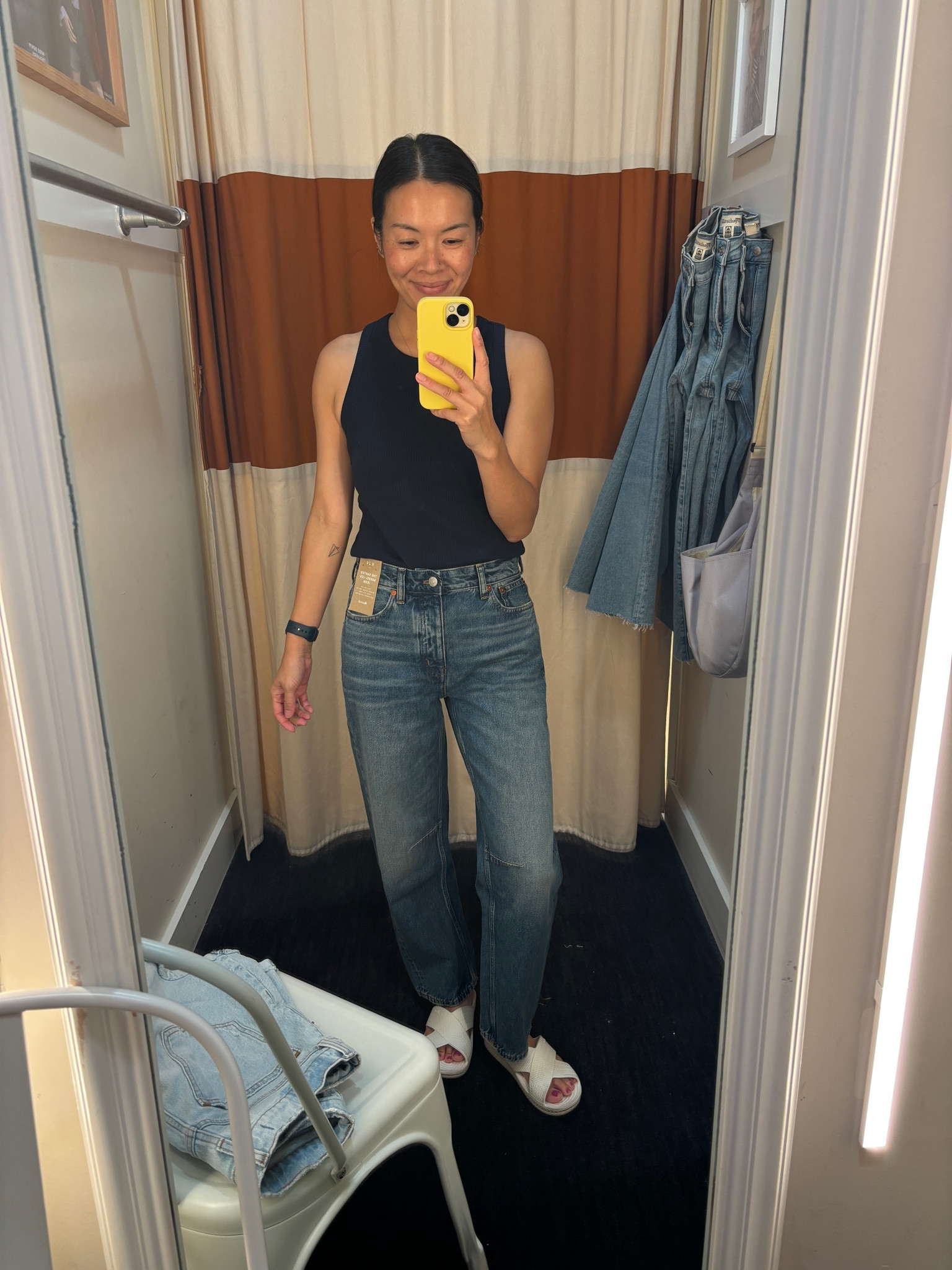 Love the Madewell barrel jean, which I didn’t think I’d like until I tried these on! This particular wash is so soft, and I like how they’re just a slight barrel. I would size down in these because they run big. 

#LTKxMadewell