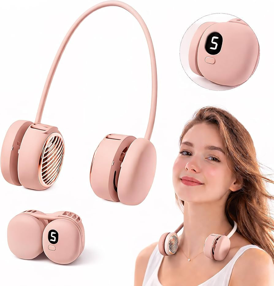 Portable Neck Fan, Hands Free Wearable Personal Fan with 5 Speeds, Rechargeable Foldable Cooling ... | Amazon (US)