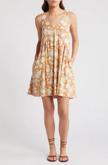Sleeveless Washed Organic Cotton Babydoll Dress | Nordstrom