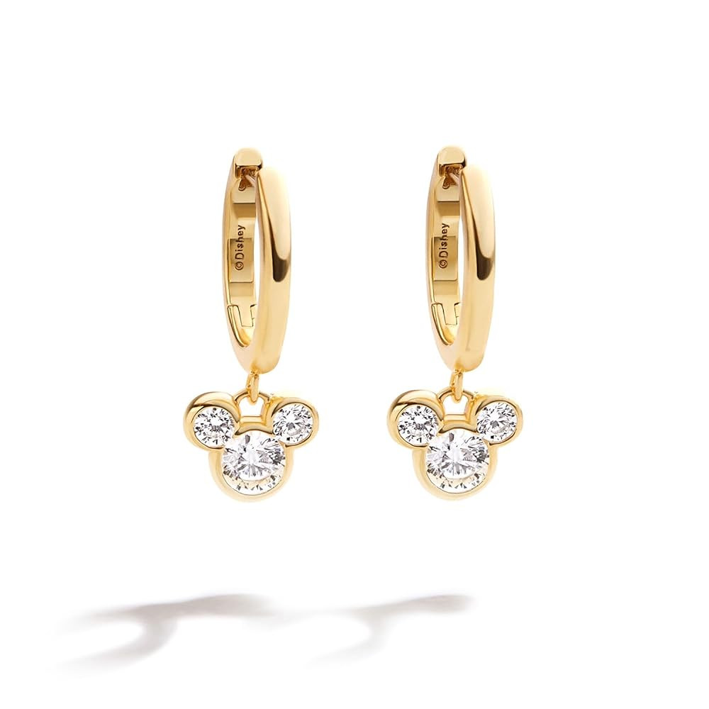 Disney's Minnie Mouse 18K Gold-Plated Sterling Silver Huggie Earrings | Amazon (US)