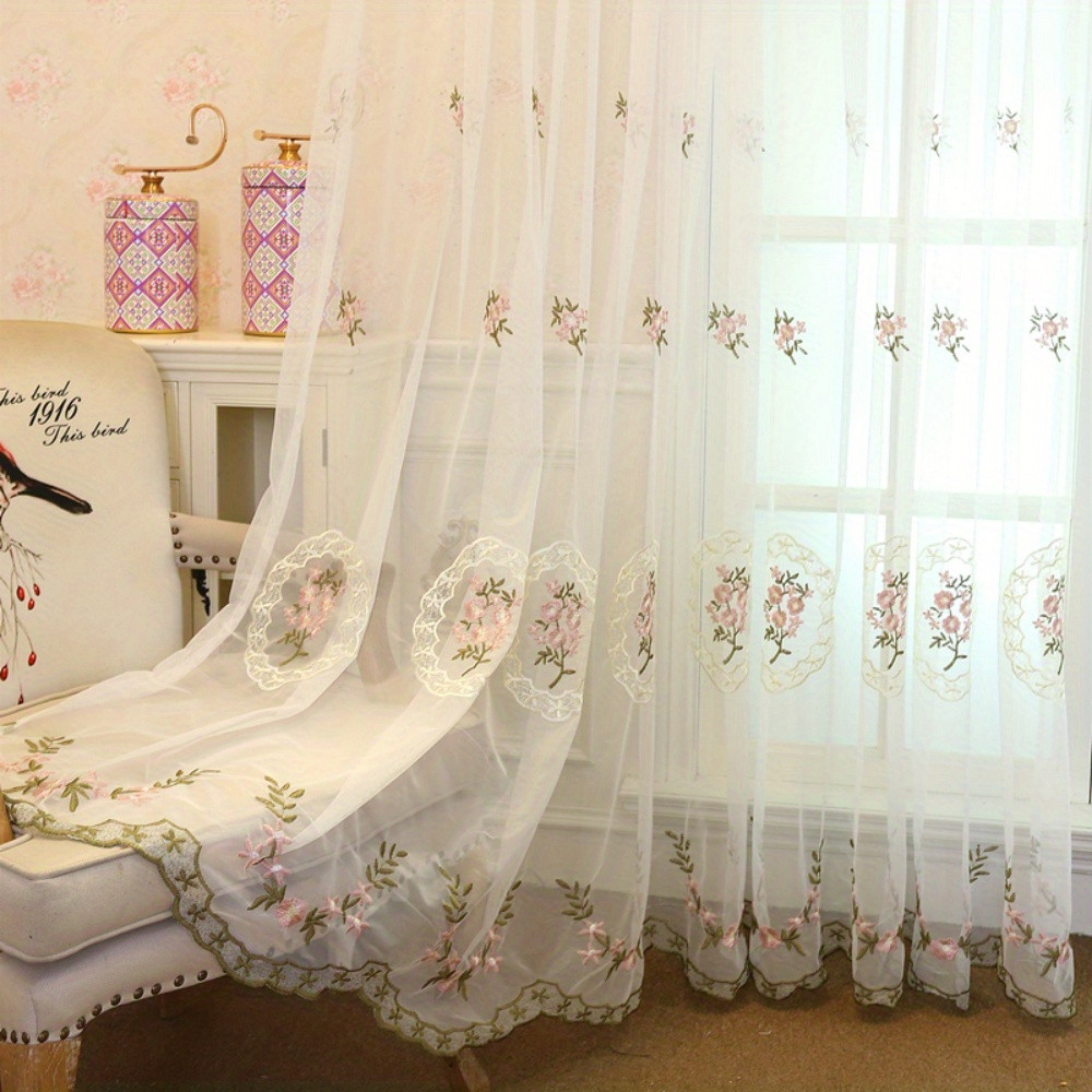 Romantic Lace Sheer Curtains Bedroom Office Kitchen Living - Temu | Temu Affiliate Program