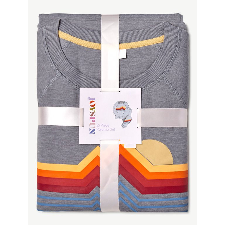 Joyspun Women's French Terry Holiday Pajama Gift Set, 2-Piece, Sizes S to 3X | Walmart (US)