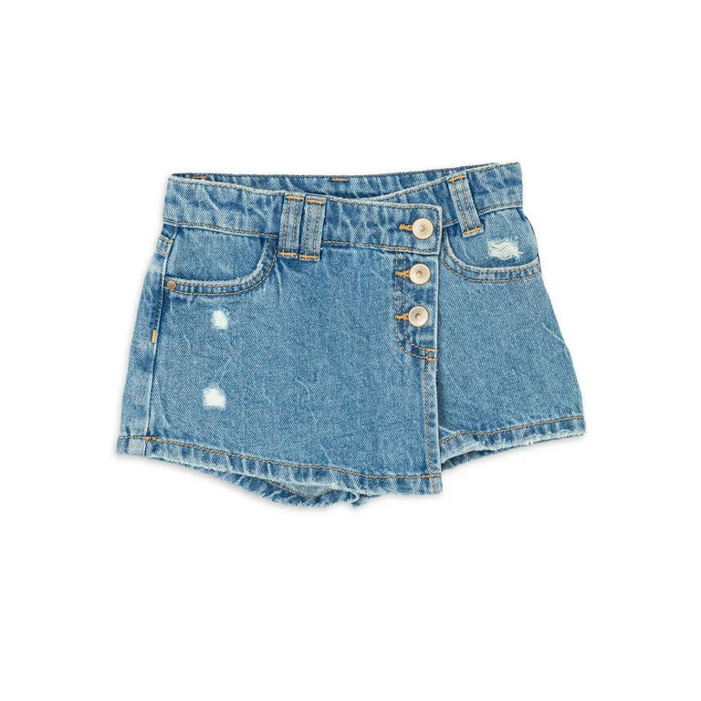 Wonder Nation Toddler Girls Denim Skort, Sizes 2 Toddler-18 Months | Walmart (US)