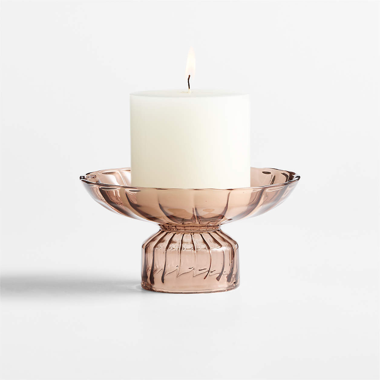 Lisbon Blush Pillar and Tealight Holder 2.75" + Reviews | Crate & Barrel | Crate & Barrel