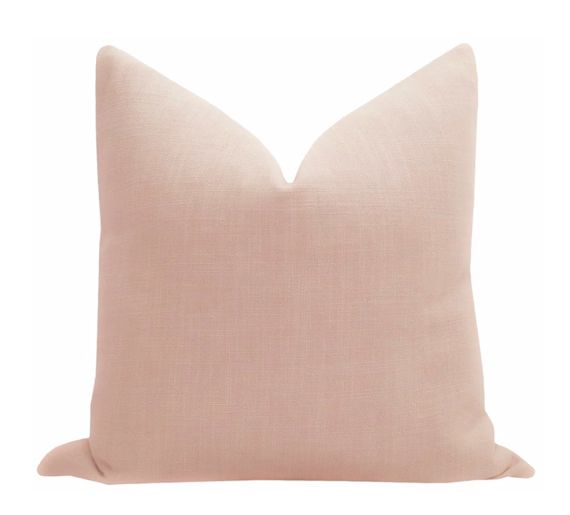 Signature Linen // Cameo Pillow COVER ONLY | pink linen pillow | throw pillow | linen | light pin... | Etsy (US)