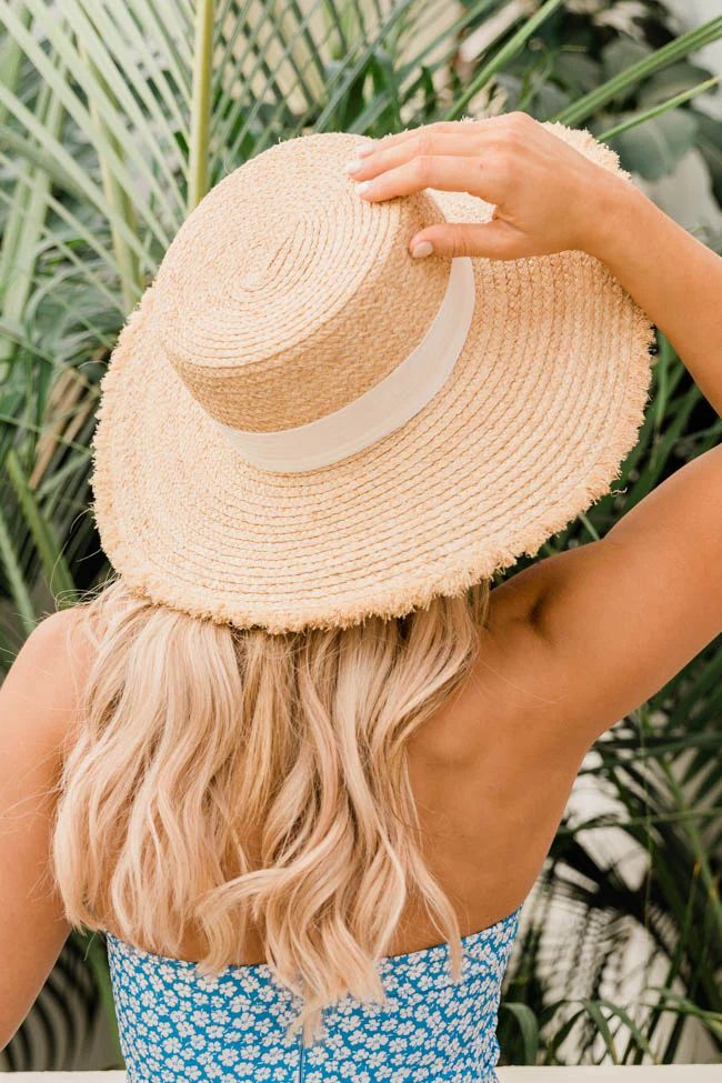 Follow The Sun Rays Ivory band Beige Sun Hat | The Pink Lily Boutique