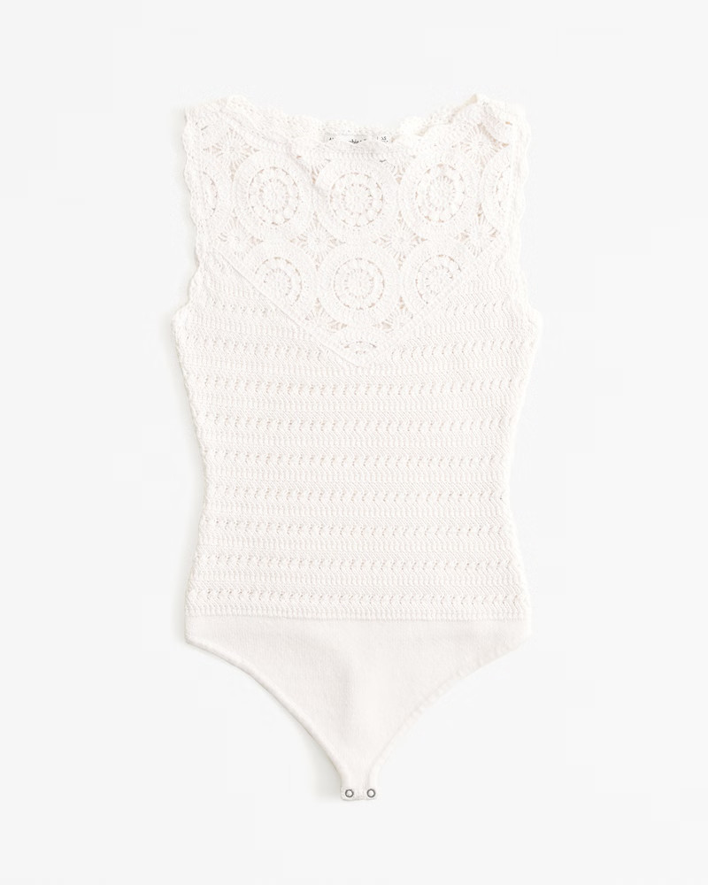Women's Crochet-Style Mosaic Tile Bodysuit | Women's New Arrivals | Abercrombie.com | Abercrombie & Fitch (US)