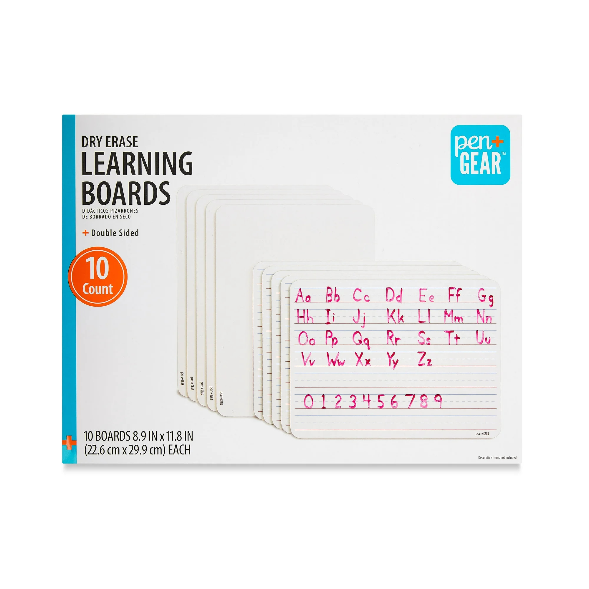 Pen+Gear Double-Sided Dry Erase Learning Boards, 8.9" x 11.8", 10 Count | Walmart (US)