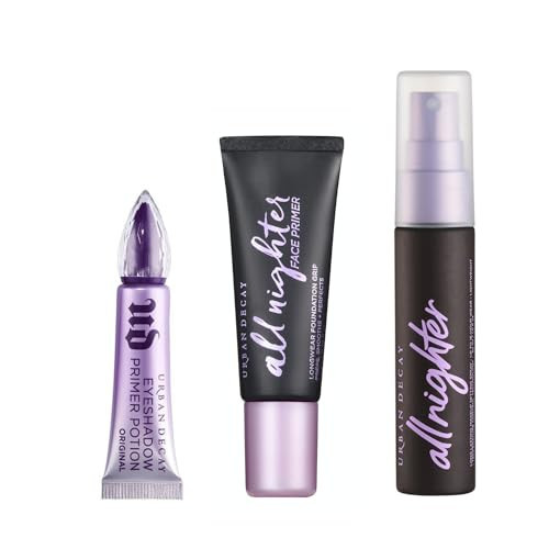 Urban Decay Prime + Set Bestsellers Bundle - Travel Minis - All Nighter Waterproof Setting Spray (1.0 Fl. Oz), Eyeshadow Primer Potion (0.16 Fl. Oz), All Nighter Longwear Face Primer (0.28 Fl. Oz) | Amazon (US)