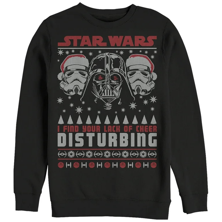 Men's Star Wars Ugly Christmas Lack of Cheer Disturbing  Sweatshirt Black 3X Large | Walmart (US)