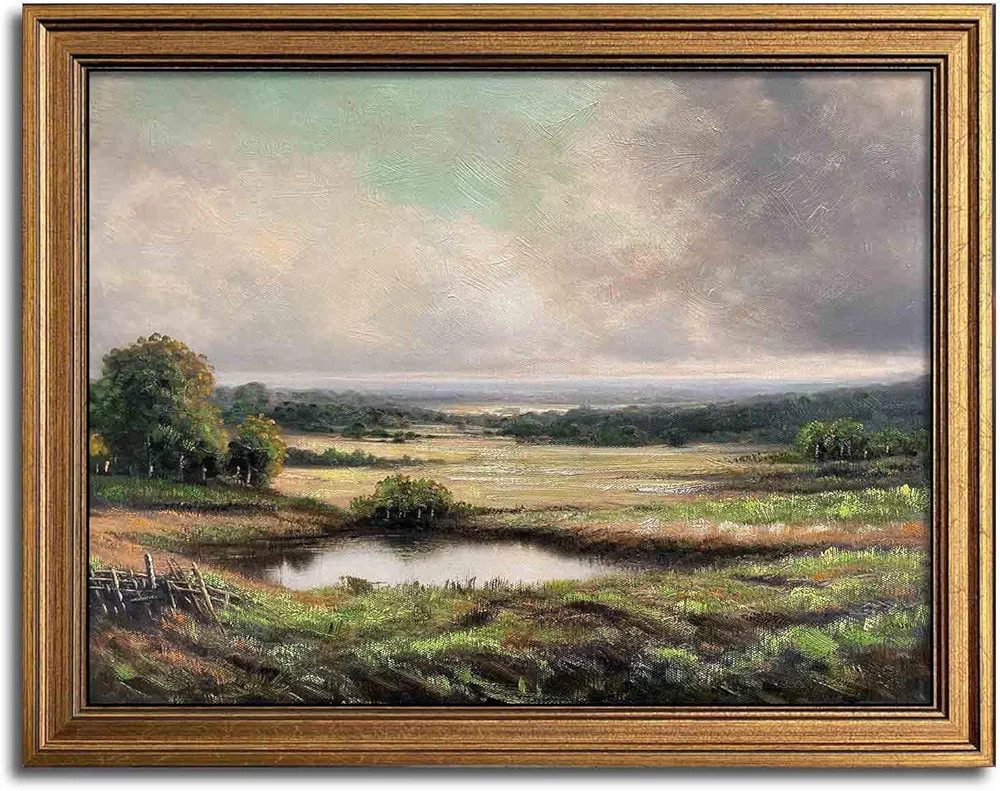 Gold Framed Vintage Wall Art Classical French Landscape Mountain Painting for Living Room Farmhou... | Amazon (US)