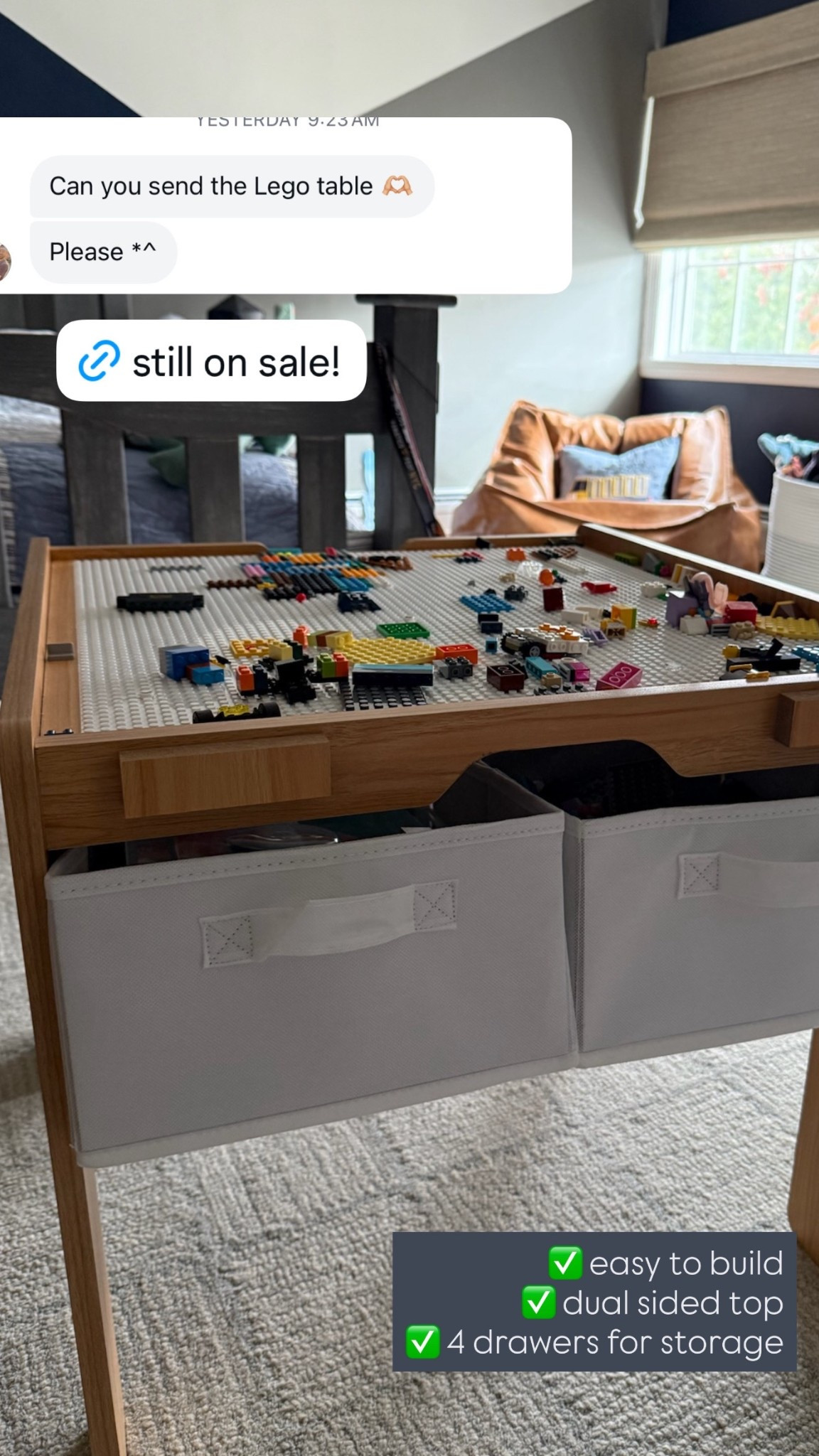calling at lego moms! one of our most requested links this szn - this table is perfect for lego building + is under $100, has 4 storage bins and a dual sided top!

#LTKGiftGuide #LTKHoliday #LTKKids