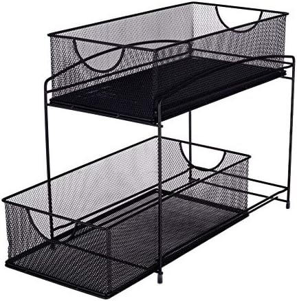 IBERG 2 Tier Under Sink Organizers and Storage - Sliding Bathroom Organizer - Kitchen Cabinet Org... | Amazon (US)