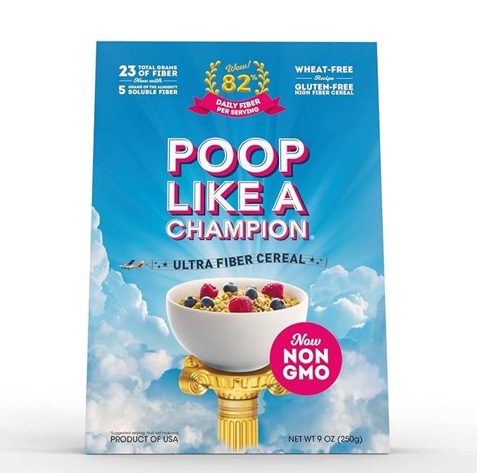 Poop Like A Champion Healthy Choice Ultra High Fiber Cereal - A Low Carb Food, Keto Friendly Food... | Amazon (US)