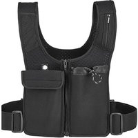 Men'S Dual-Pocket Chest Pack Running Vest W/ Bottle & Phone Holder | Wowcher | Wowcher.co.uk