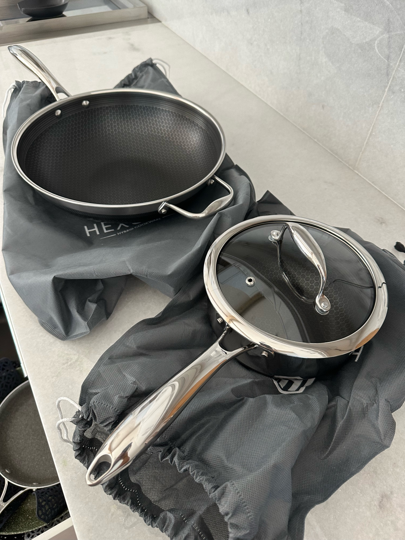 6pc HexClad Hybrid Cookware Set w/ Lids