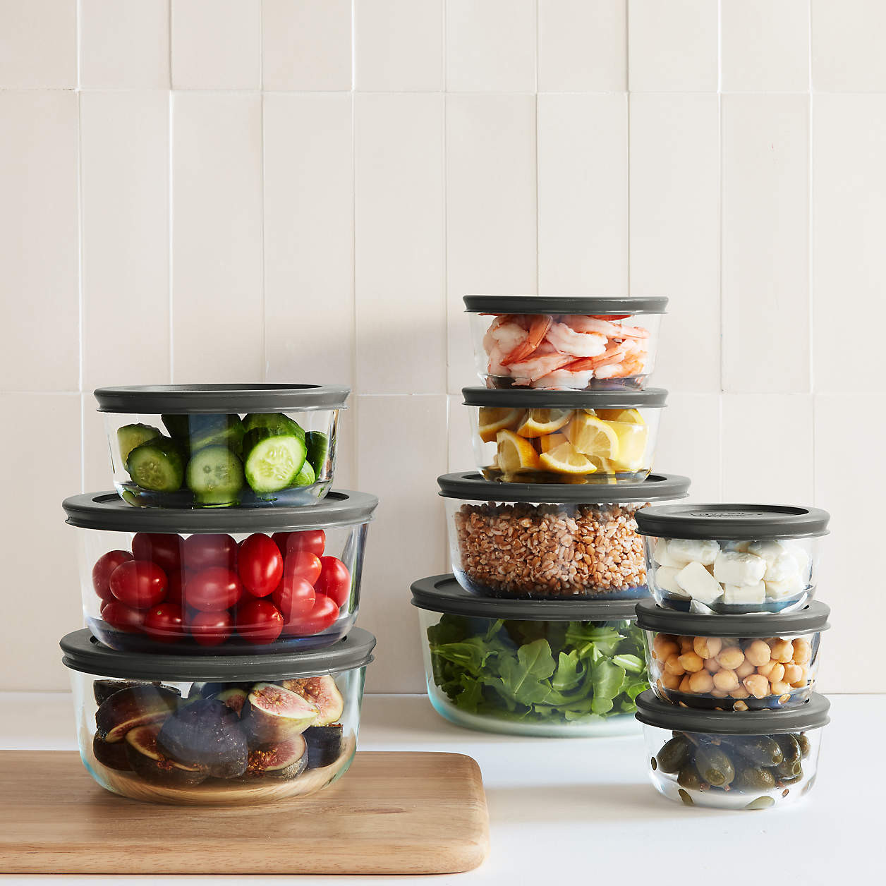 Pyrex 20-Piece Glass Food Storage Set + Reviews | Crate & Barrel | Crate & Barrel