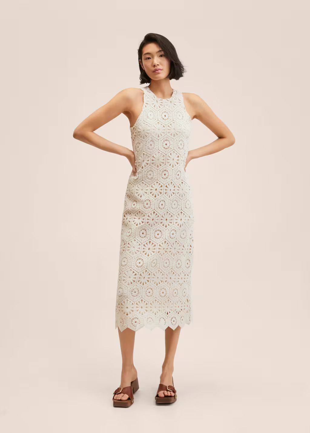 Crochet cotton dress | MANGO (US)