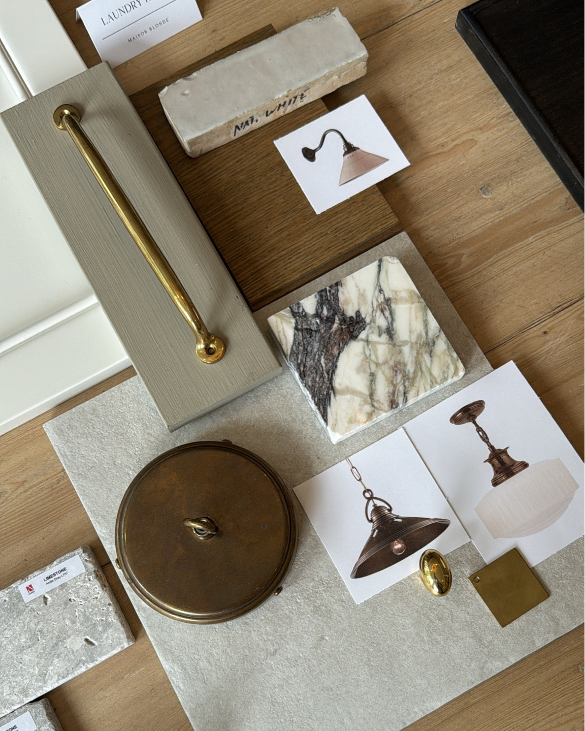 Laundry room interior design flat lay for a client of Maison Blonde. Paint colour is Farrow & Ball Light Grey.

#LTKhome