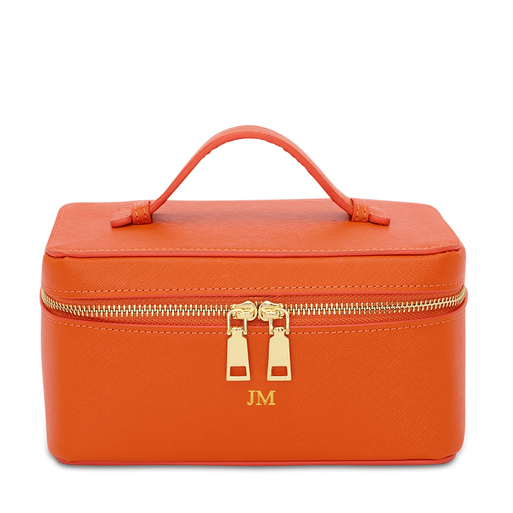 Lily & Bean Leather Travel Vanity Case Orange | Lily and Bean