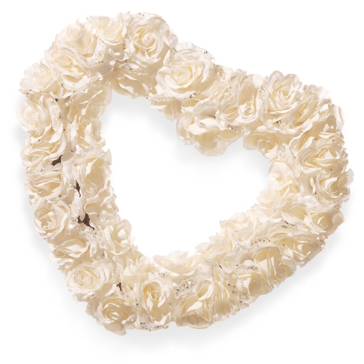 17" White Rose Heart Wreath - National Tree Company | Target
