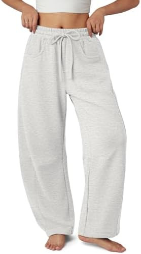 ATHMILE Barrel Sweatpants Women Fall Fashion Wide Leg Pants 2026 Baggy Lounge Comfy Flowy Sweat P... | Amazon (US)