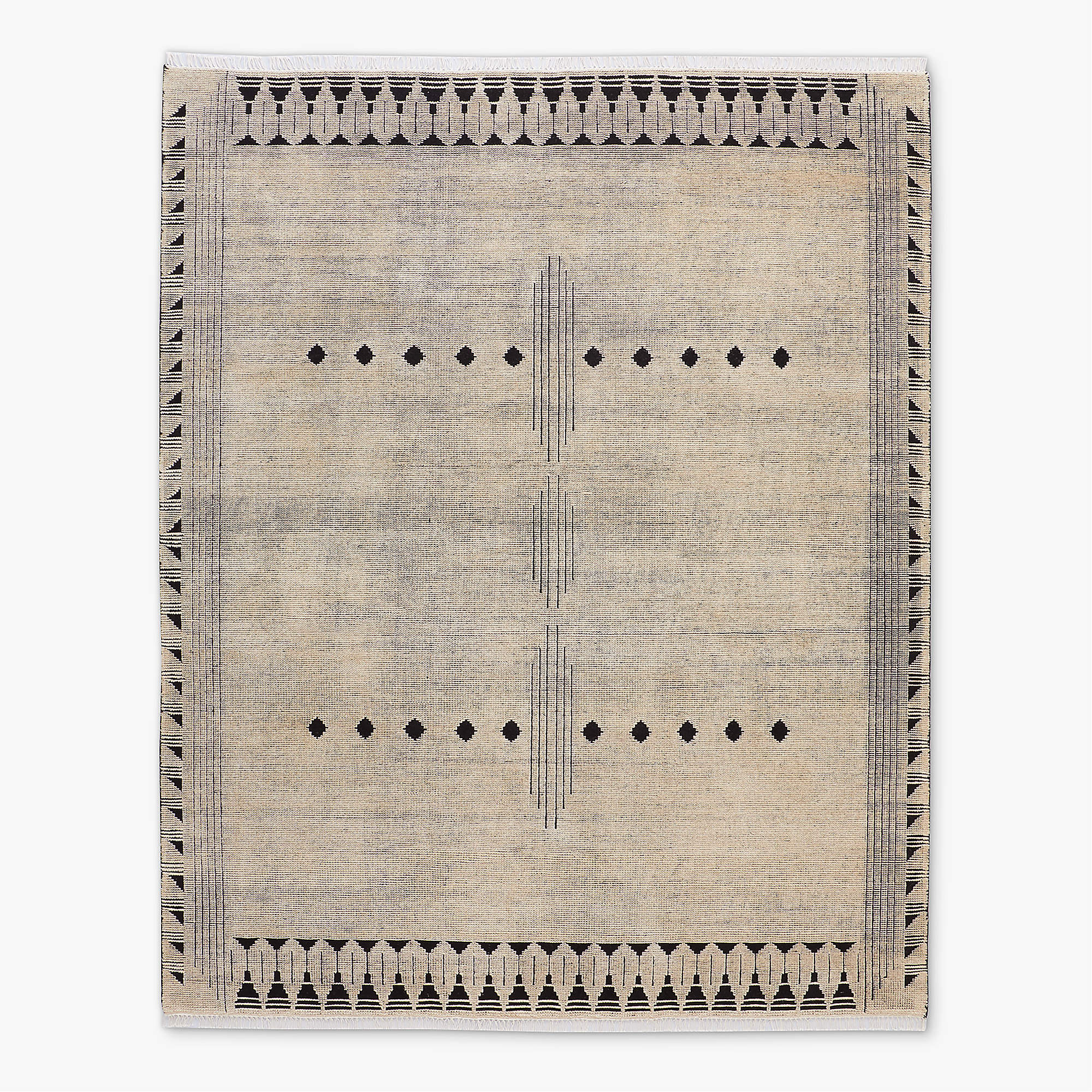 Saffioti Hand-Knotted Warm White New Zealand Wool Area Rug 8'x10' + Reviews | CB2 | CB2