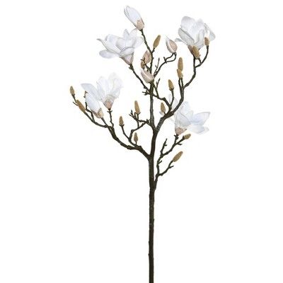 Artificial Magnolia Spray (42") White - Vickerman | Target