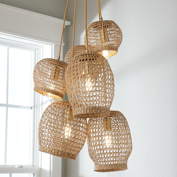 Open Weave Rattan Chandelier | Shades of Light