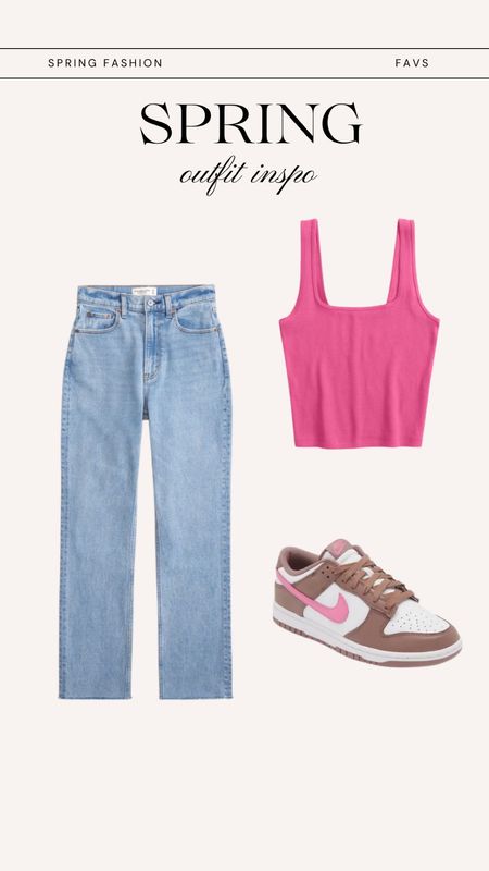 Spring fashion
Straight jeans
High waisted jeans
Abercrombie 
Tank top
Crop top
Spring outfit idea 
Nike dunks 
Pink outfit 


#LTKstyletip #LTKU #LTKSpringSale