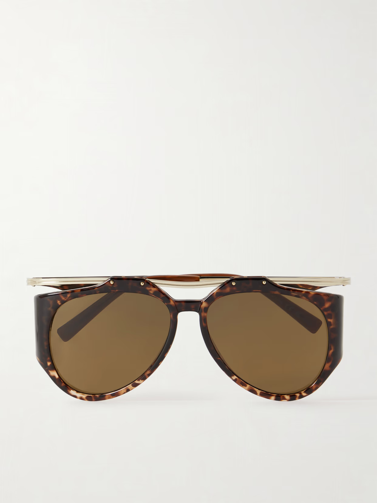SAINT LAURENT Eyewear - Amelia Aviator-style Tortoiseshell Acetate And Gold-tone Sunglasses - One size | NET-A-PORTER (US)
