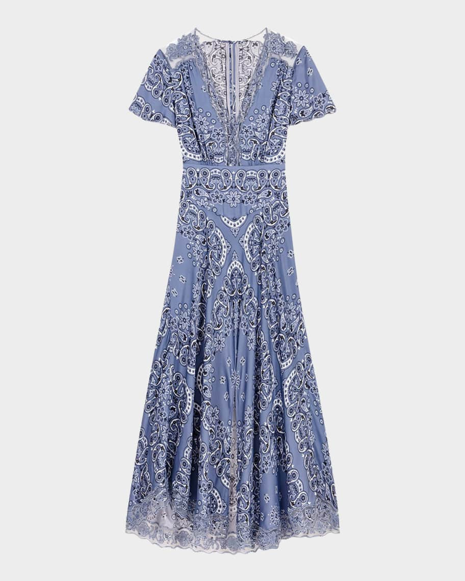 Ribleuta Bandana-Print Midi Dress | Neiman Marcus