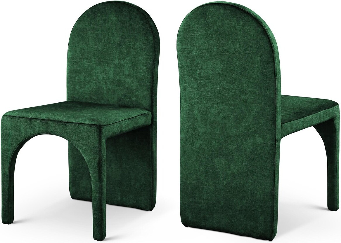 Summer Velvet Dining Side Chair Set of 2 In Green | 1stopbedrooms