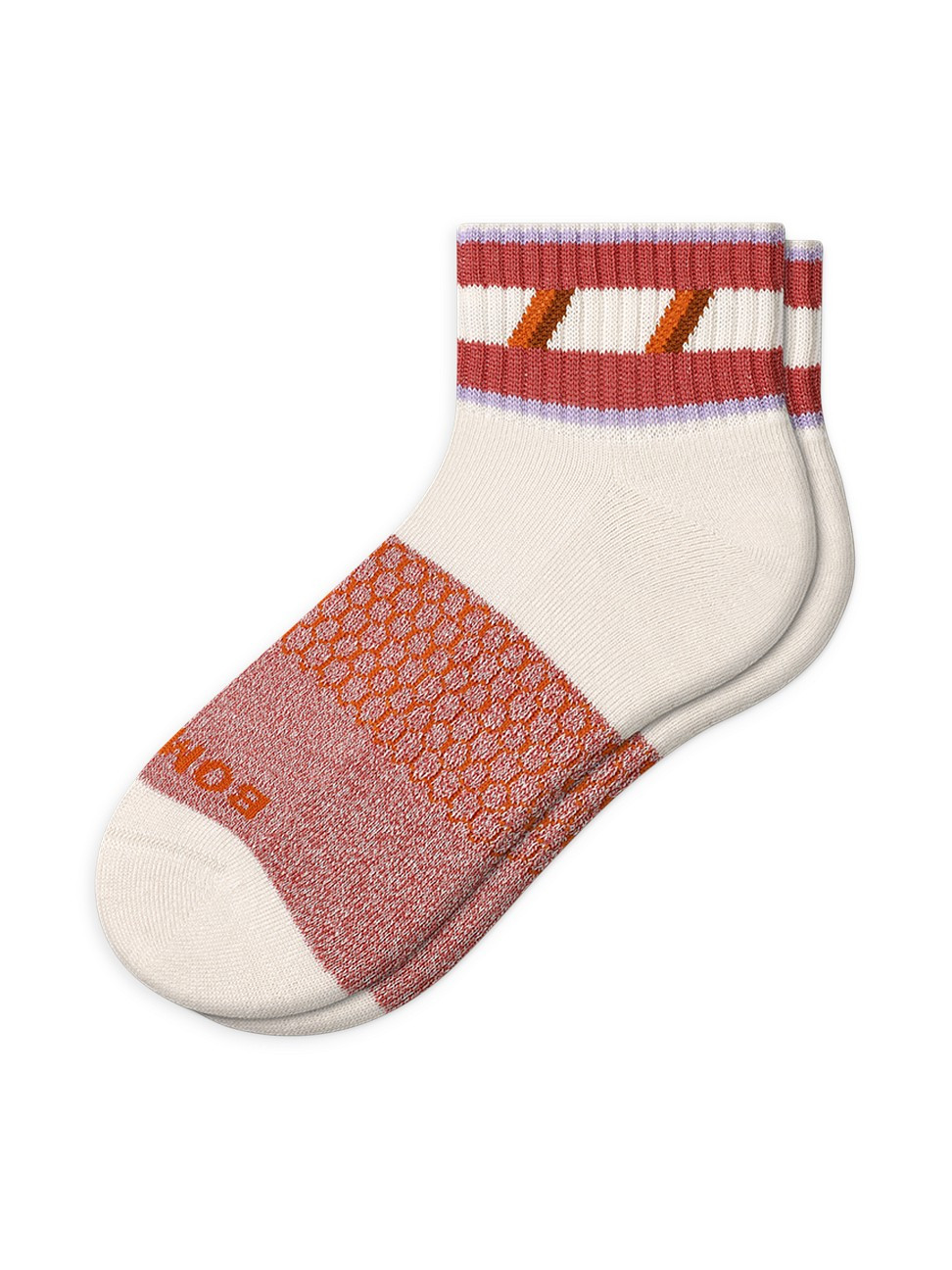 Men's Stripes Switchback Quarter Socks - Soft White Red Clay - Size XL | Saks Fifth Avenue